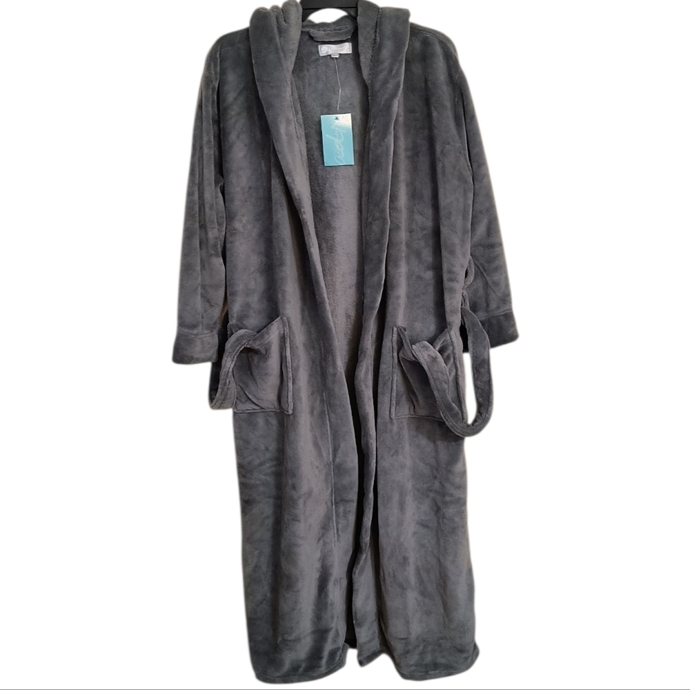 NWT Alexander Del Rossa Steel Gray Hooded Robe Size XS